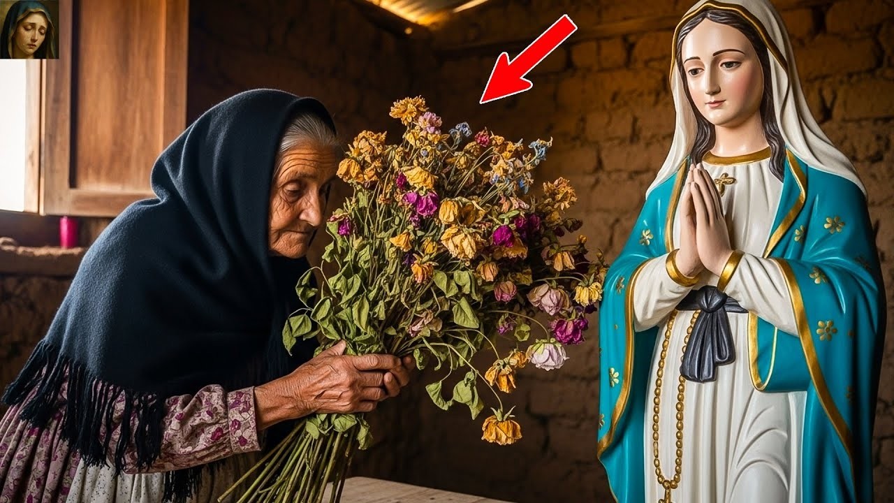 La anciana que llevó flores marchitas a la Virgen… y al amanecer estaban frescas y perfumadas.