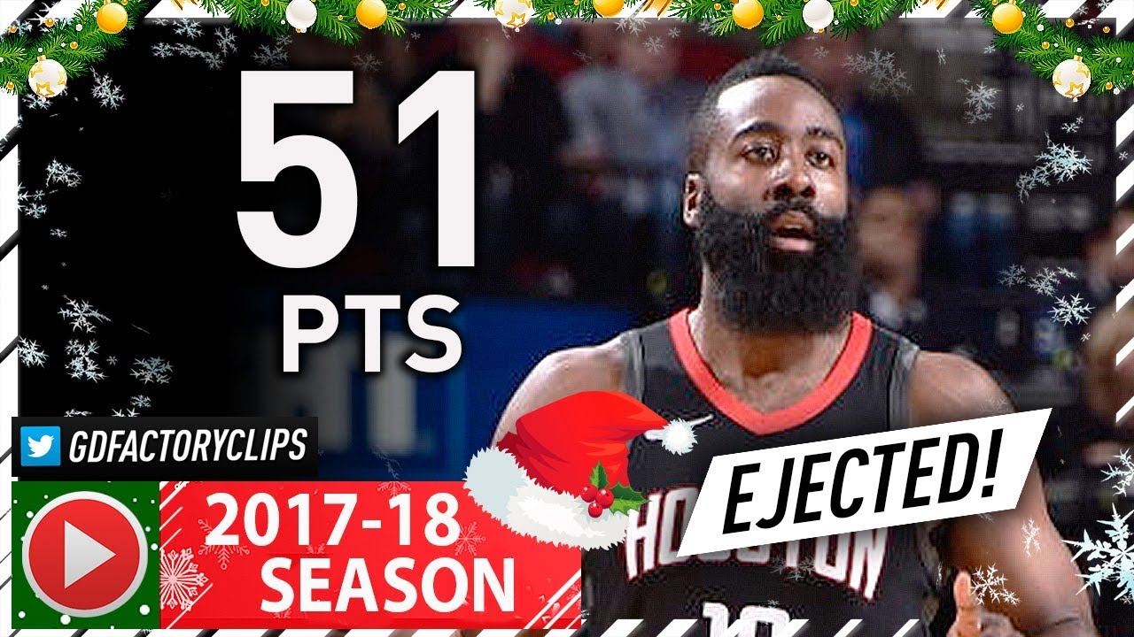 James Harden Full Highlights vs Clippers (2017.12.22) - 51 Pts, 8 Ast, EJECTED!