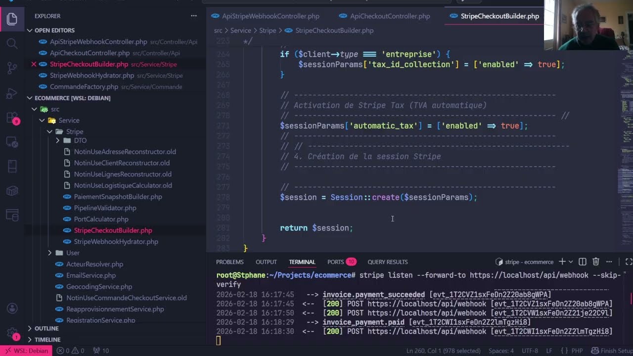08 Stripe – StripeSessionBuilder et ApiCheckoutController
