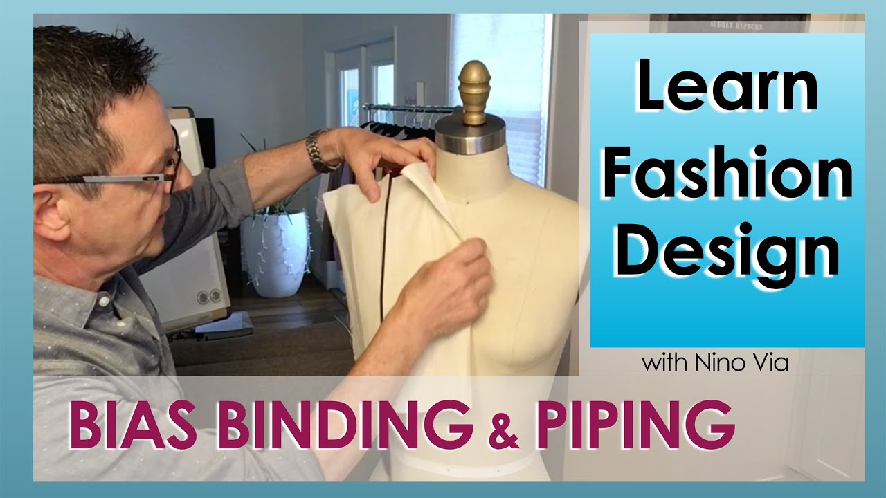 Applying Bias Binding To Finish Edge In fashion Design ~ Also Piping ~ Learn Fashion Design Online.