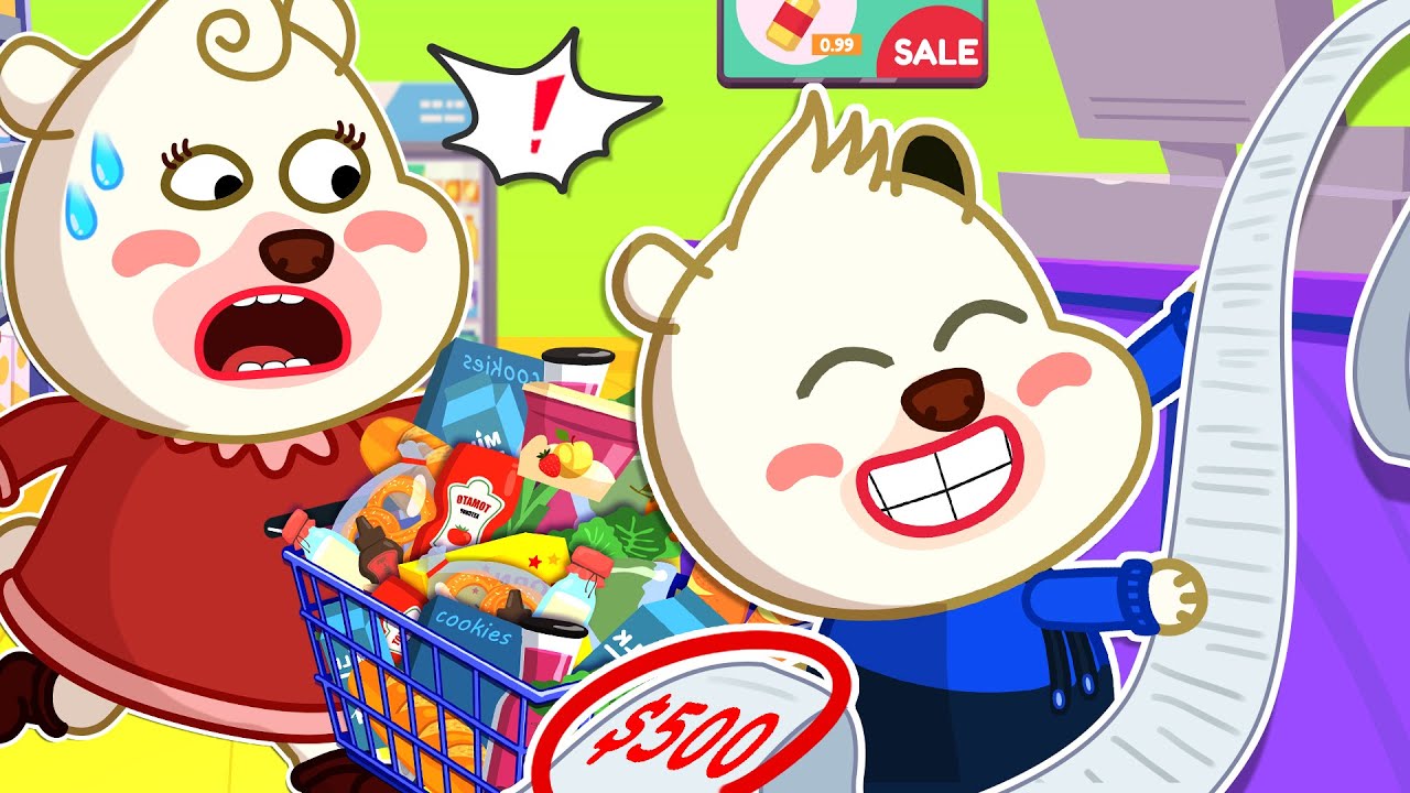 Bearee Fun & Learn | Oops! Bearee Made a Huge Mess at the Supermarket | Cartoon for Kids