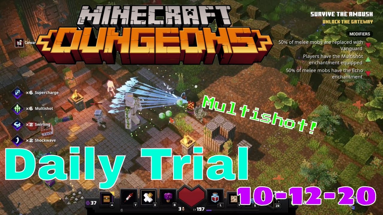 Minecraft Dungeons - Dingy Jungle - Multishot Madness - Daily Trial!