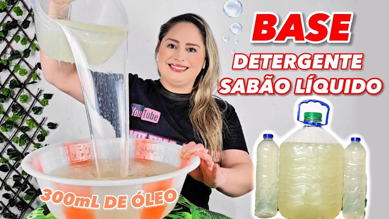 BASE PARA SABÃO LÍQUIDO E DETERGENTE SIMPLES , FÁCIL RÁPIDA - SEM FRESCURA COM 300mL DE ÓLEO