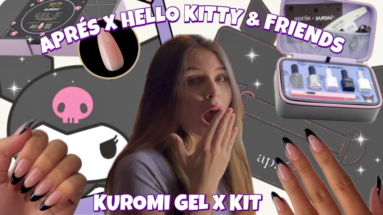 TRYING KUROMI X APRÉS GEL X NAIL EXTENSION KIT | NEUTRAL FRENCH SOFT GEL NAILS | NON WIPE EXTEND GEL