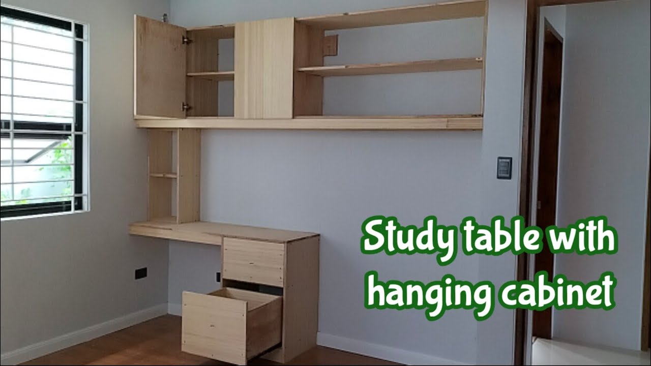 Study table with hanging cabinet lalagyan ng mga libro/cabinet design/Kulotz Nacua tv