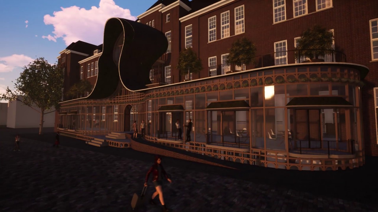Herbestemming HBS-School tot Hotel als circulair & bio-based ontwerp OPUS gebouw te Nijmegen