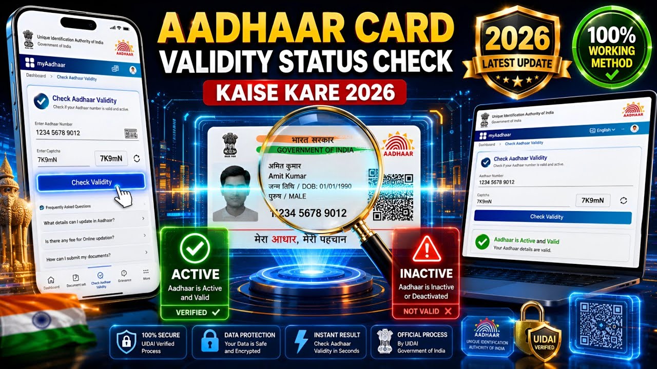 Aadhaar Card Validity Status Check Kaise Kare 2026 🔥 | Aadhaar Active Hai Ya Nahi Check Kare