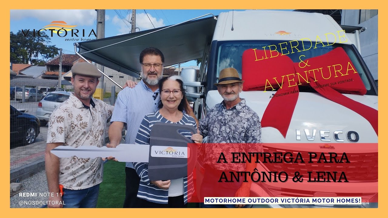 Entrega de motorhome para Antônio e Lena na fábrica Victória Motor Homes