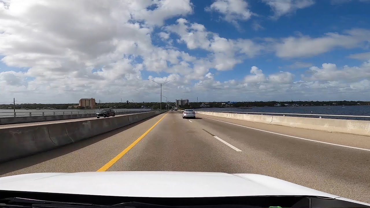 Brevard County, Florida - Driving the Eau Gallie Causeway (2022)