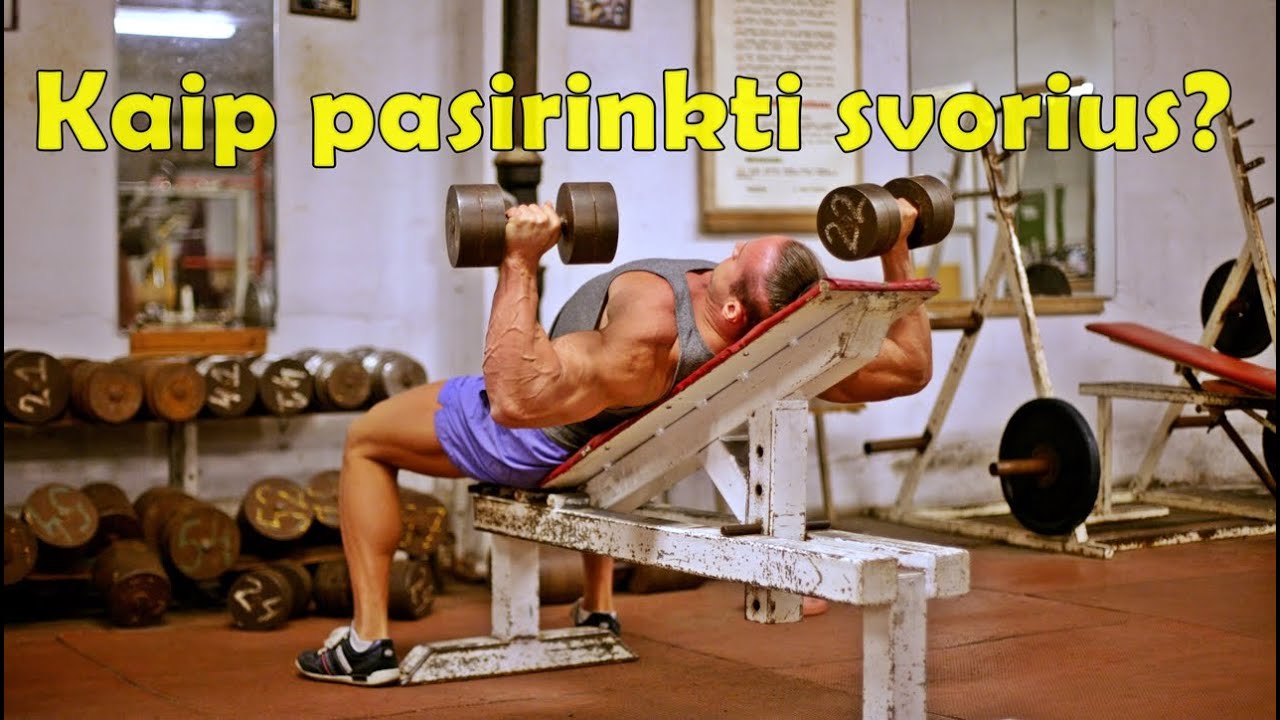 Hantelių spaudimo nuo krūtinės kampu piramidė
