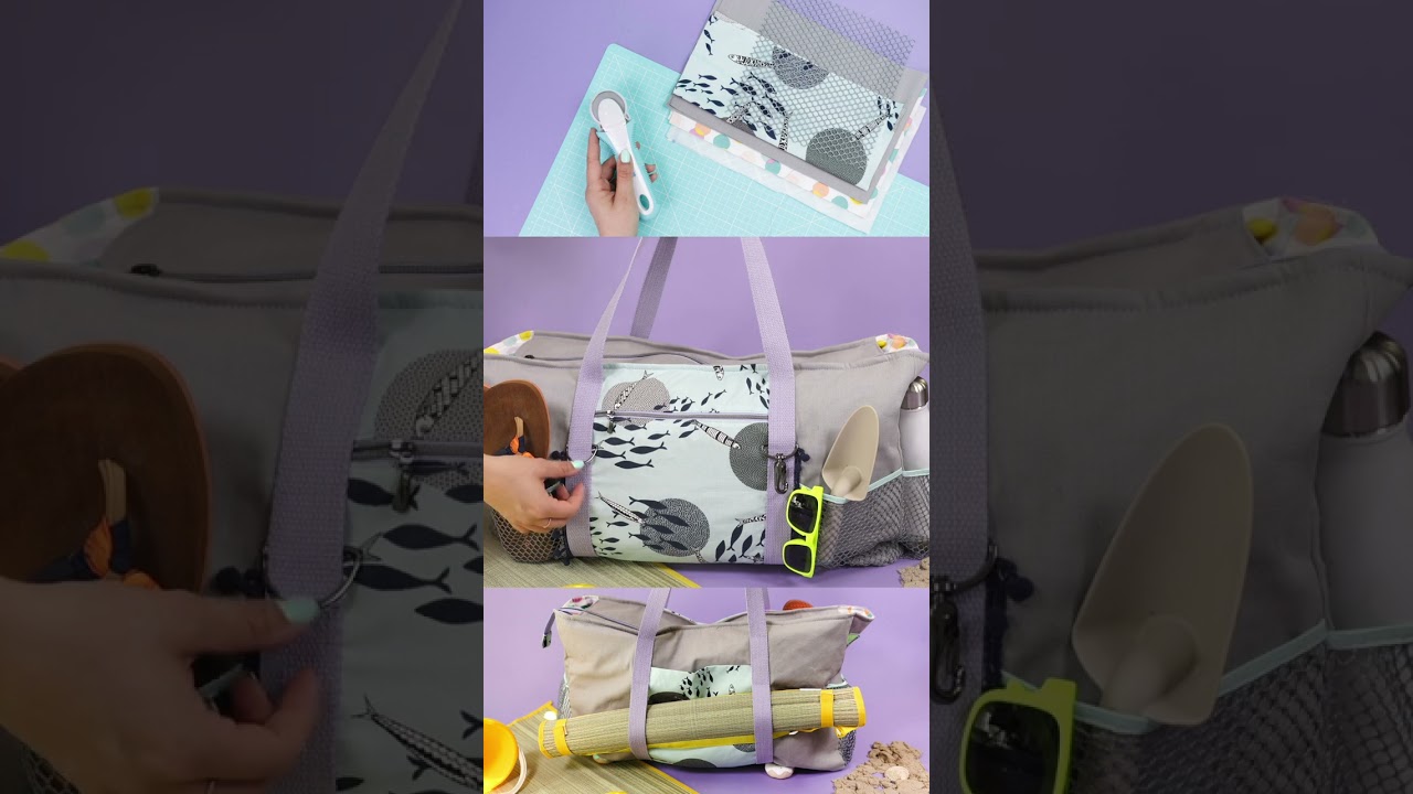 Strandtasche / Reisetasche n&auml;hen #diyeule #taschenn&auml;hen #n&auml;hen #kostenlosesschnittmuster