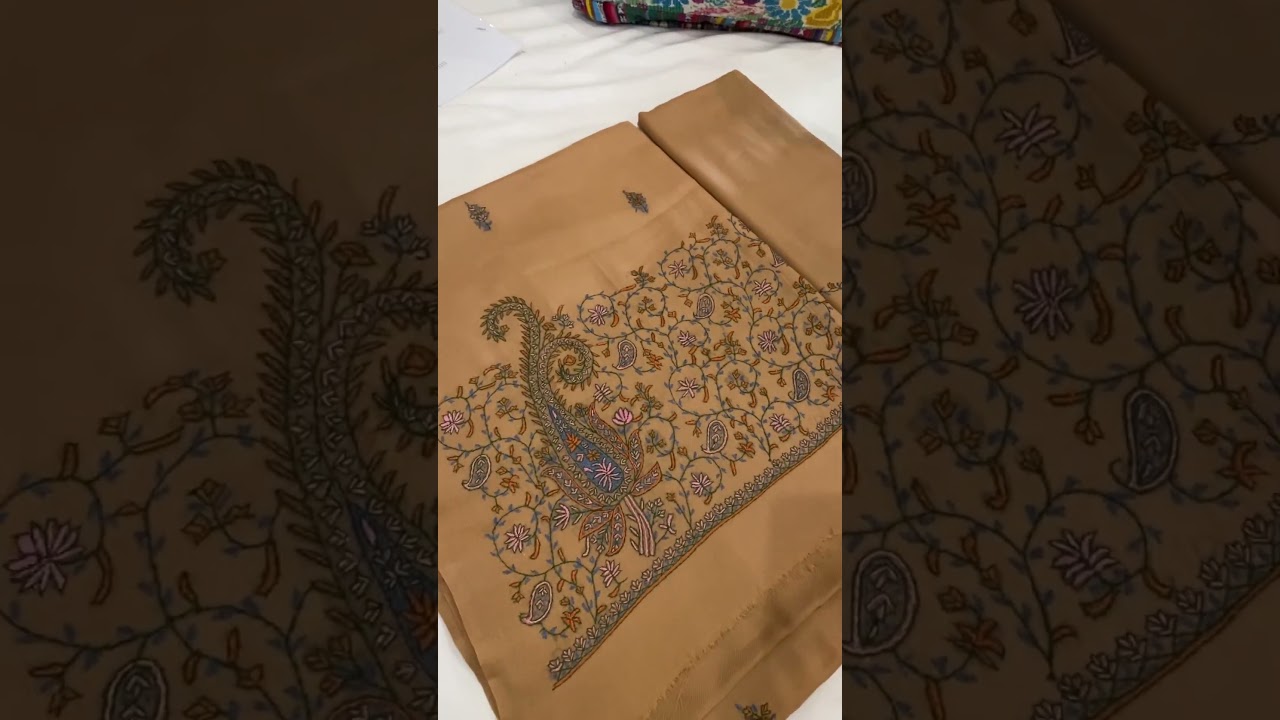 Pashmina suits 3pcs 💫kashmiri suits💫sozni embroidery 💫shorts 💫