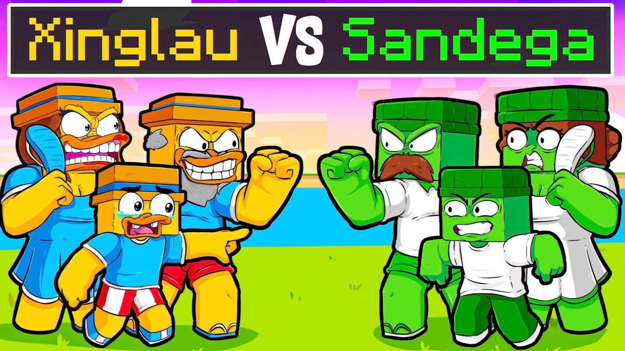 BATALHA Família XINGLAU Vs Família SANDEGA no Minecraft