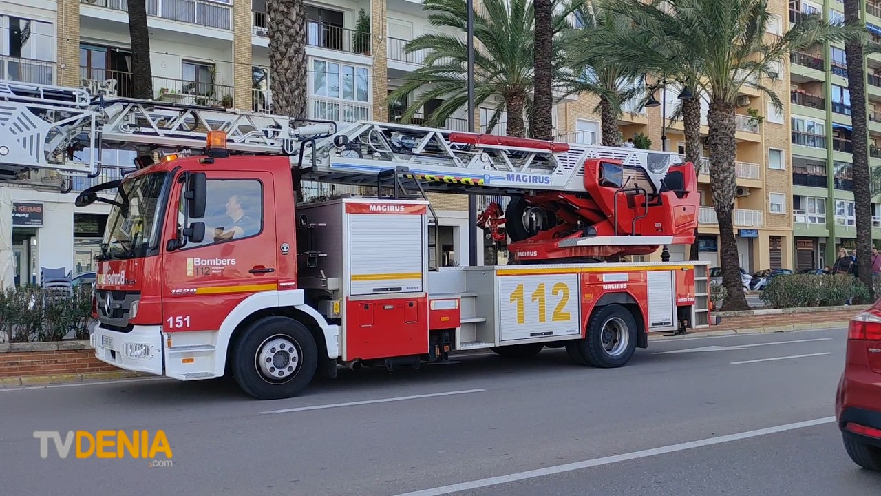 Incendio en una vivienda de la Explanada Cervantes de Dénia