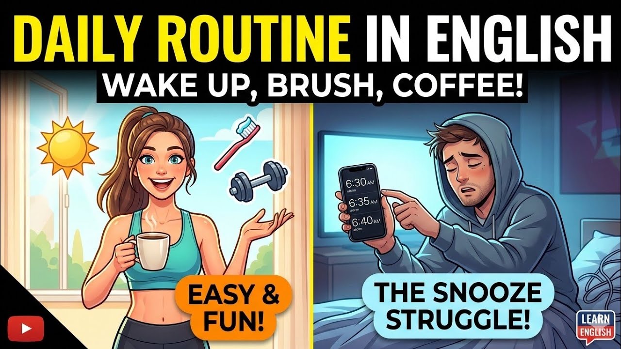 Daily Routine in English | Easy English Podcast with Andrew & Christine