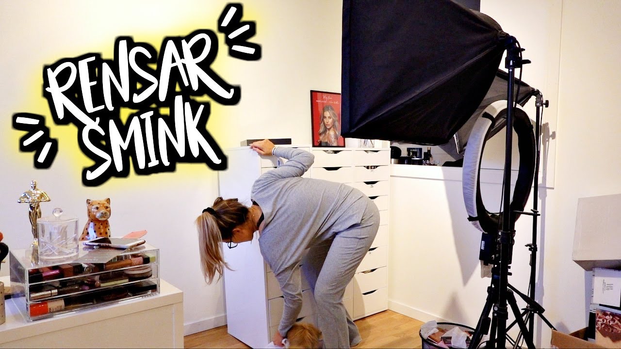 vlogg: Gör om i kontoret & rensar SMINK!!