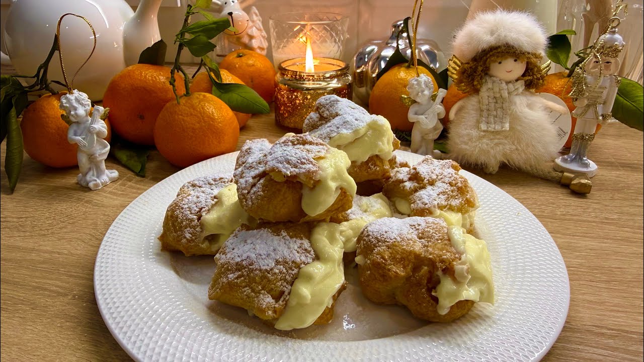 Любимый Десерт на  Новый год! Профитроли  с творожным сыром 😋🧁🥳🎂#cooking 