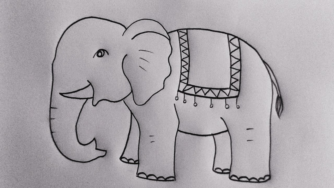 Elephant Drawing Easy Step By Step 🐘How to draw elephant drawing 🐘🐘 Animals Drawing 
