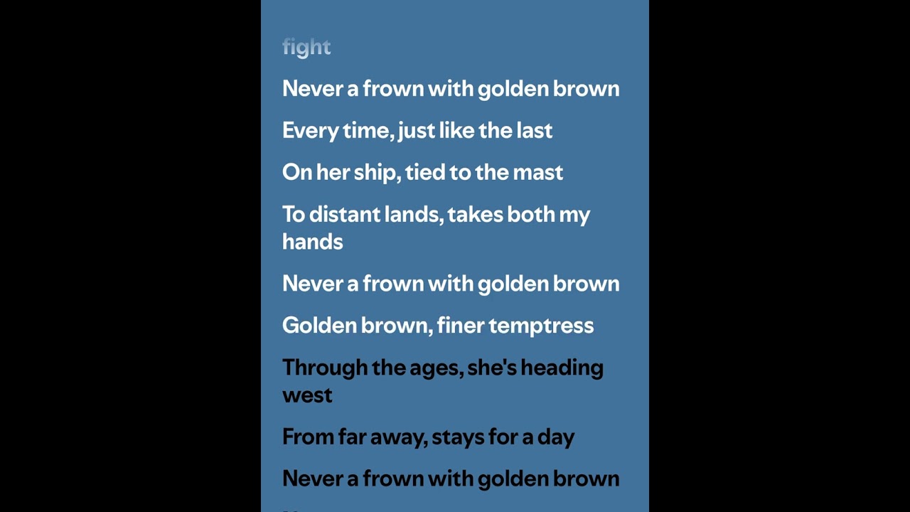 The Stranglers |”Golden Brown”| Lyrics video