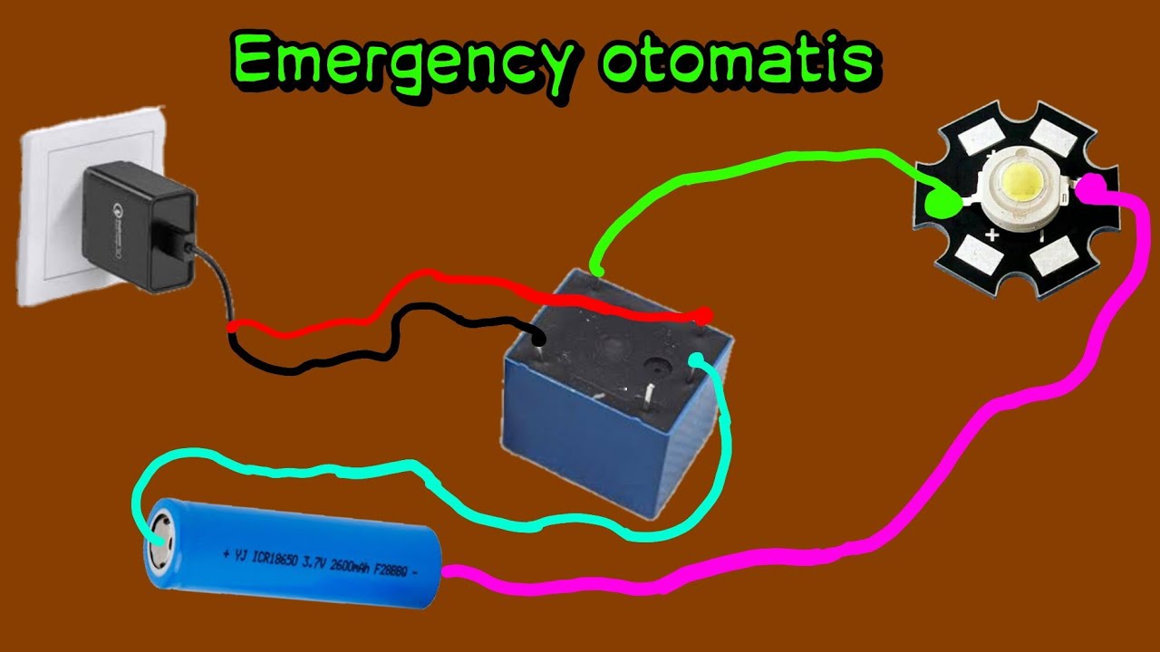 Lampu Emergency OTOMATIS hanya dengan satu buah Relay