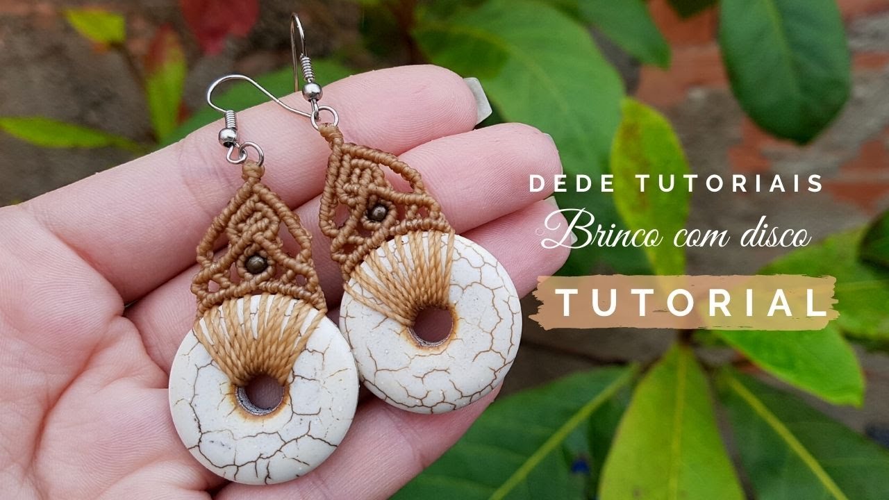 Dede Tutoriais | Como fazer um brinco com disco de howlita #326
