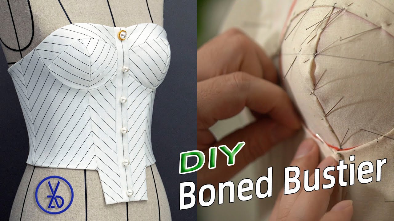 DIY Boned Bustier | draping+ Pattern Making+sewing  |  DIY 紧身胸衣