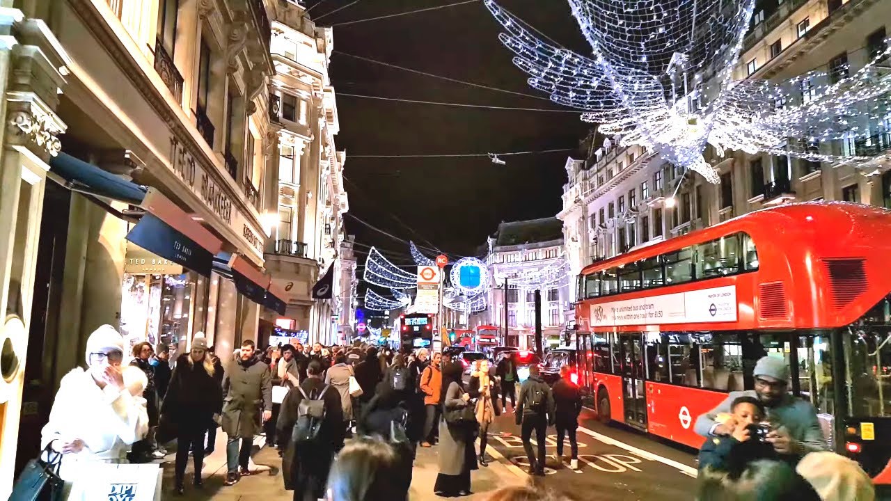 London Night Walk 4K | Regent Street, Oxford Circus, Oxford Street