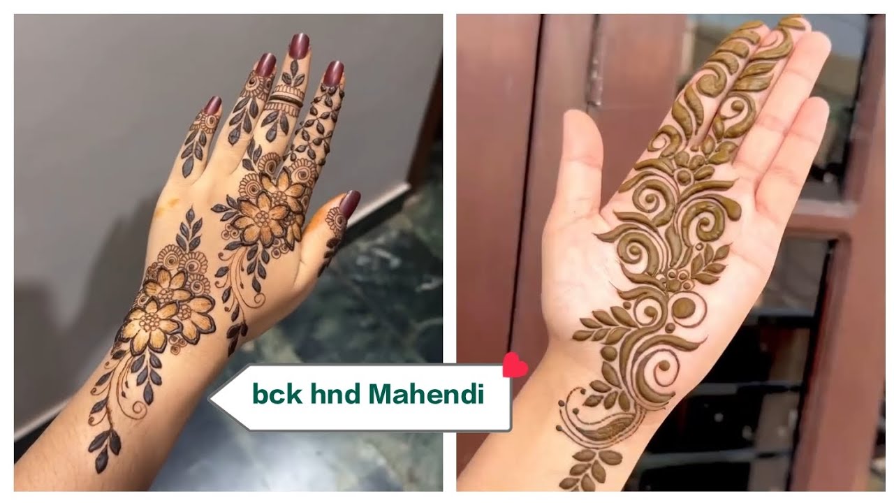 Elegant Floral & Swirl Mehndi Design | Front & Back Hand Beauty