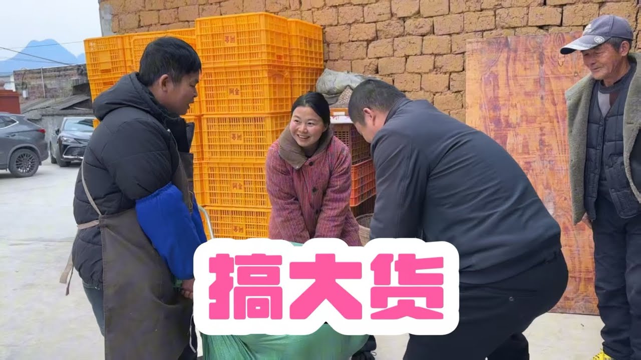 小翠正在搞红薯干，家族人突然提大货，好意外