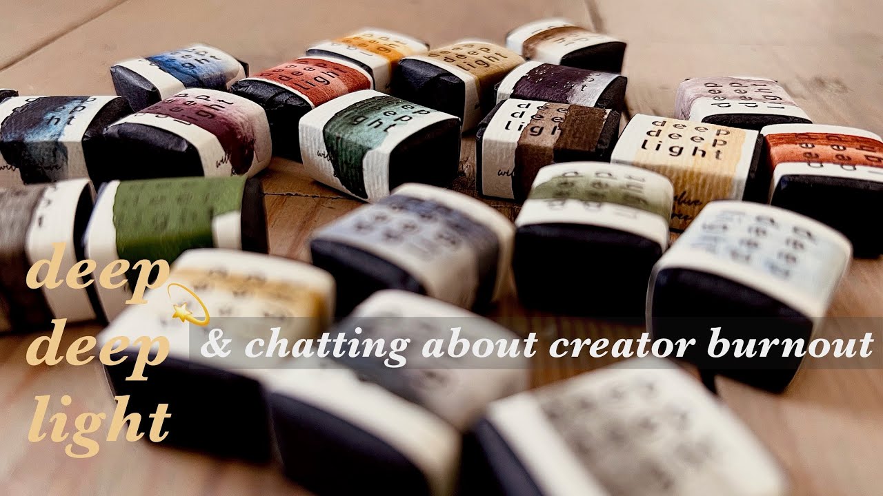 Muted, moody & magical 💫 Creative swatching of DeepDeepLight watercolours & a chat about burnout