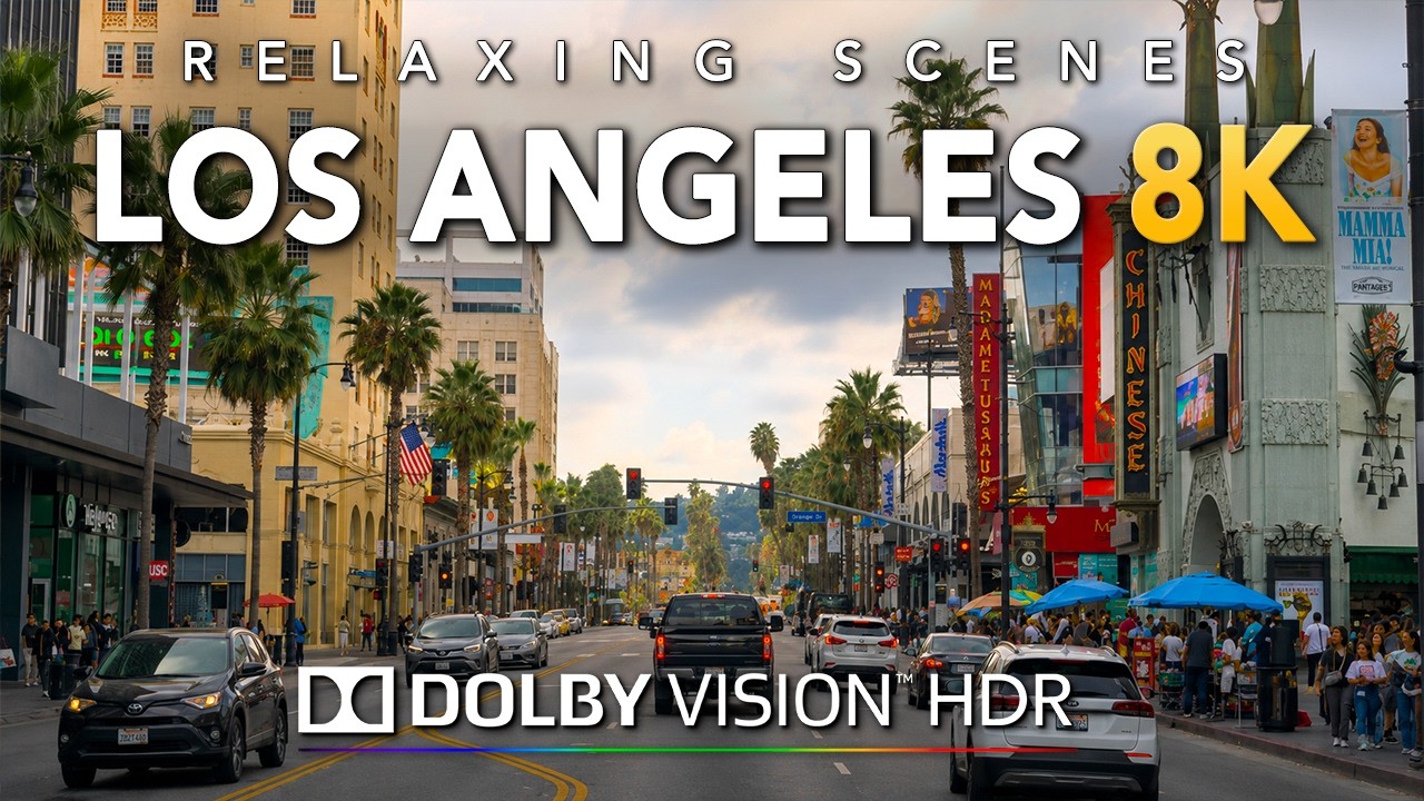 Driving Los Angeles 8K HDR Dolby Vision - USC to Manhattan Beach