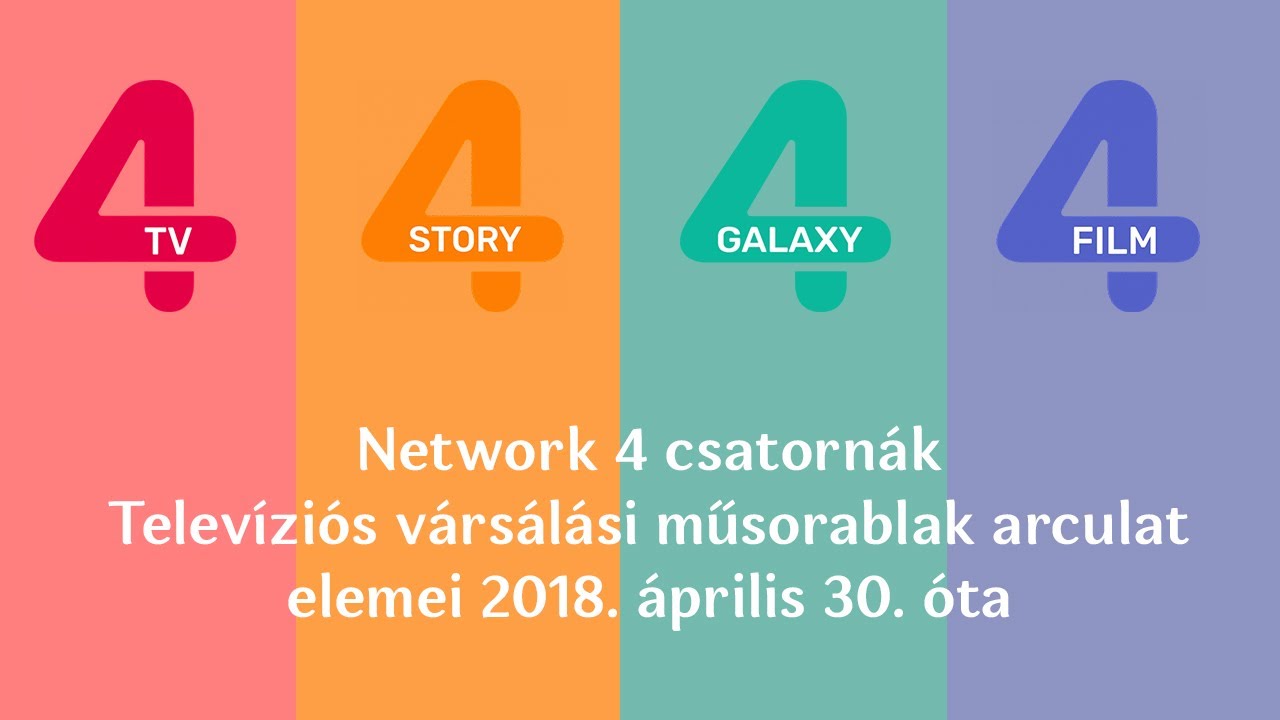 Network 4 csatornákTelevíziós vársálási műsorablak arculatelemei 2018 óta