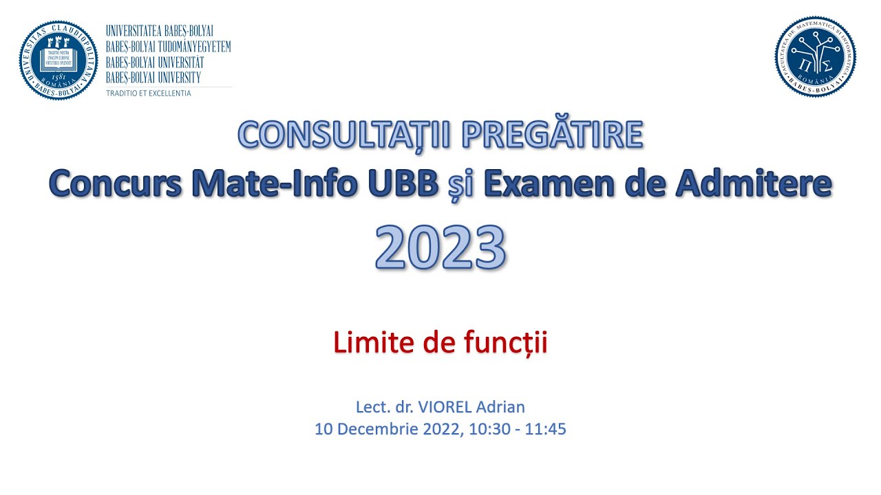 Consultații Mate-Info UBB | 2022-2023 | Limite de funcții