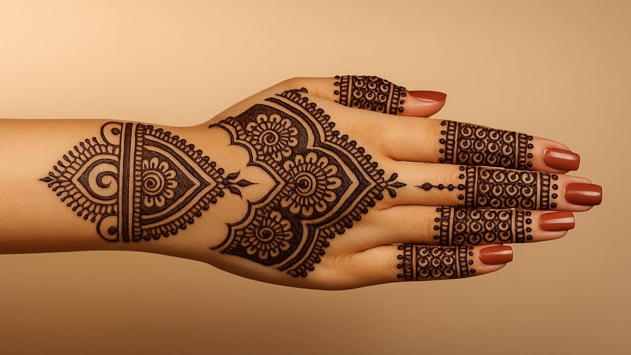 Bridal mehndi full hand back side/ stylish mehndi design back side easy / beautiful design mehndi