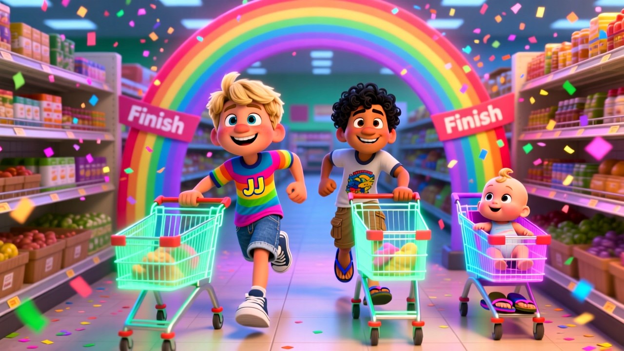 Shopping Car Race with JJ and Cody 🛒🏎️ | Fun Kids Song for | Playful Adventure & Learning Rhyme