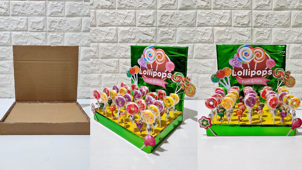 DIY EASY CARDBOARD LOLLIPOP STAND
