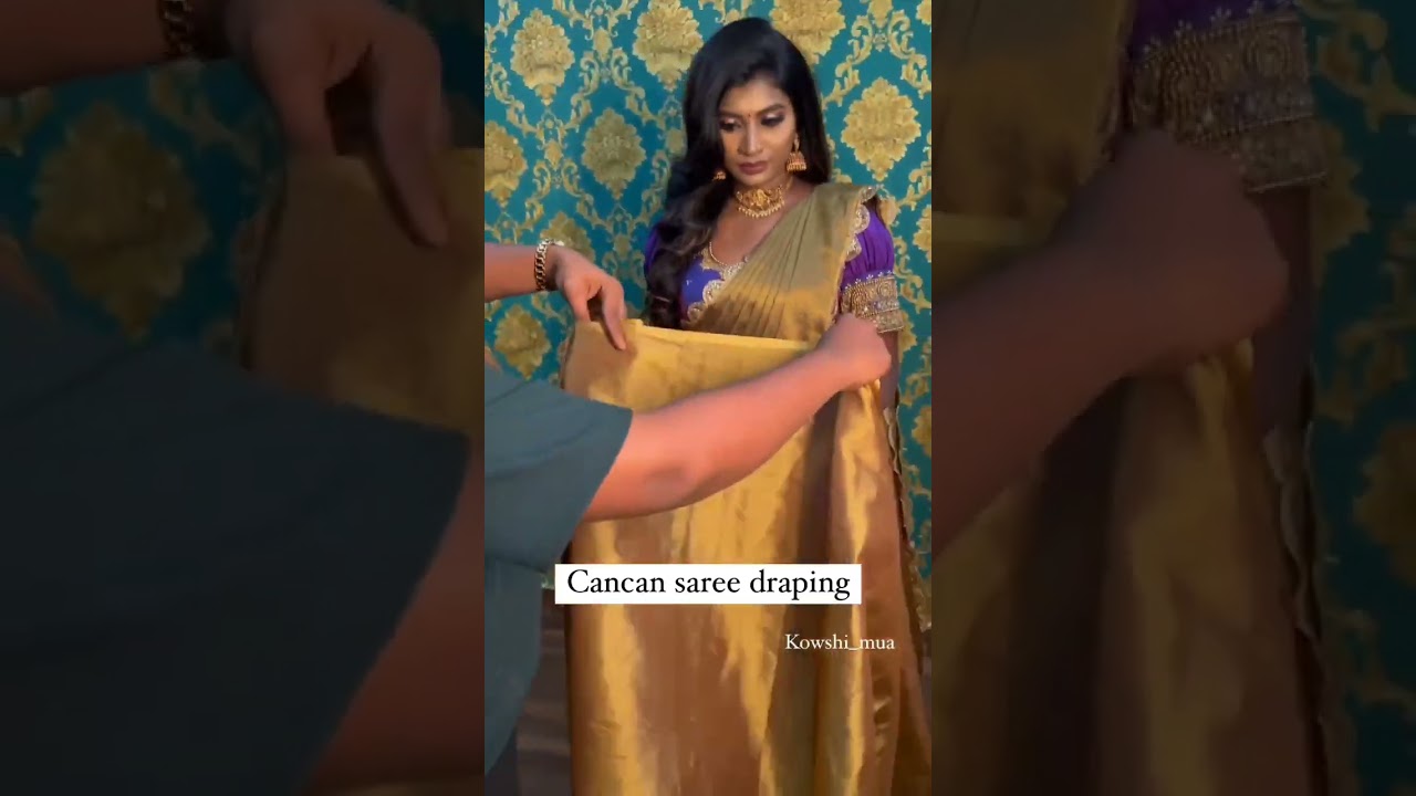 cancan saree draping video //simplylook 😍 #sareedrapetricks #viralshorts