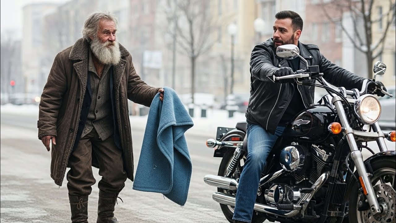 Homeless Grandpa Gave His Only Blanket… Hours Later 50 Bikers Shocked the Entire Town