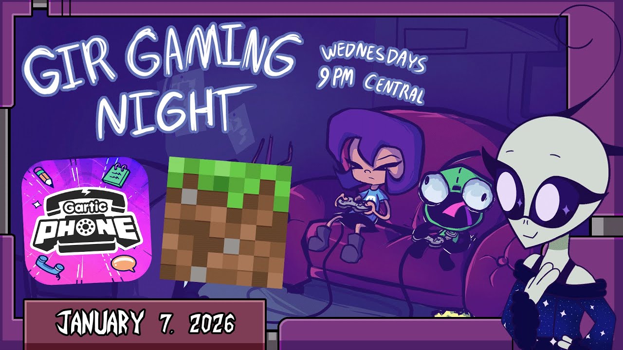 GIR GAMING NIGHT w/ Invader Zim Lost & Found - Art & Minecraft