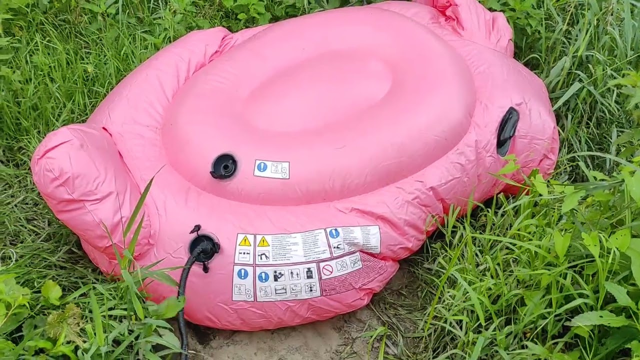 INTEX 56288 - Inflatable beautiful large pink beach flamingo 218 cm x 211 cm, pumped by a foot pump