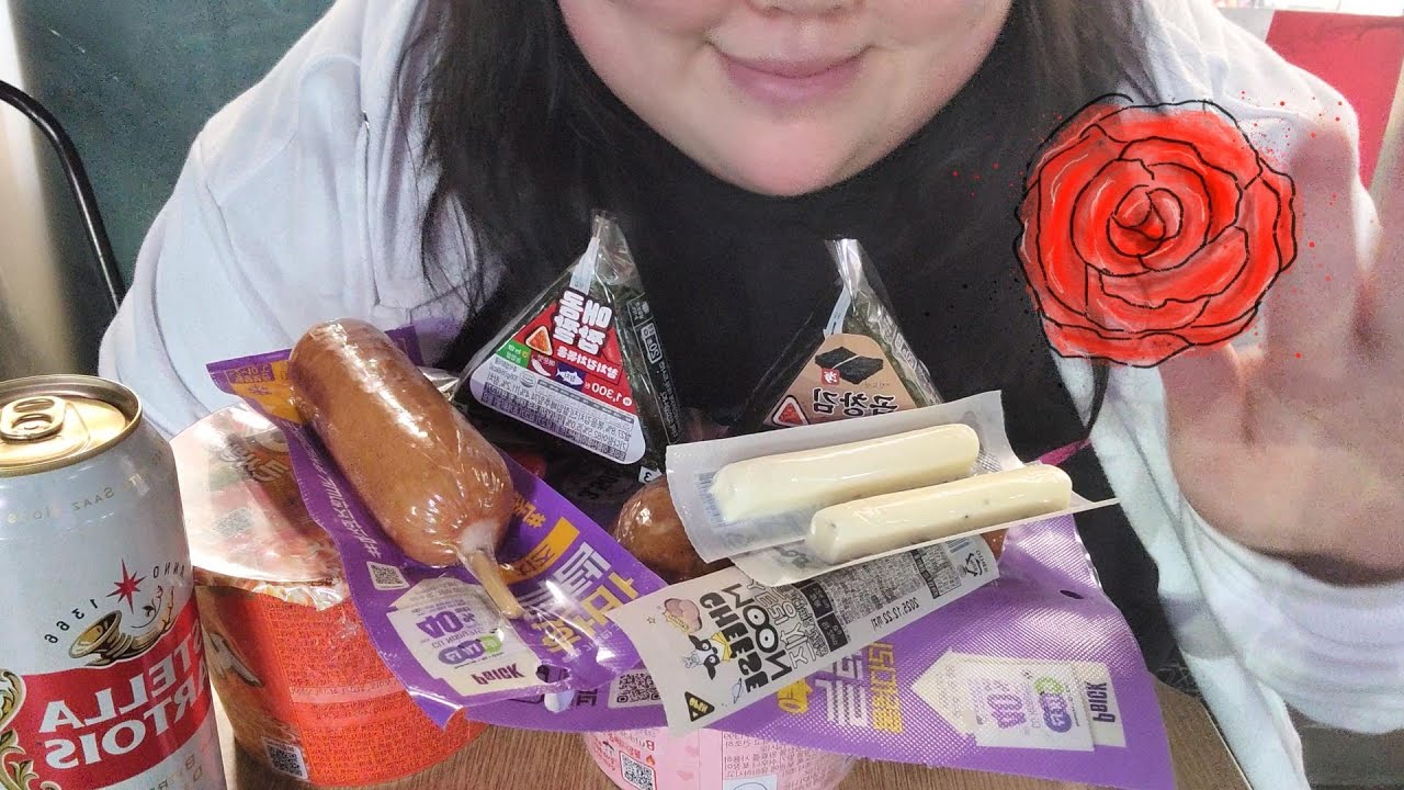 혼밥43ep) 편의점에서 각종라면과...닭다리 뜯는여자 ㅋ 이것은 행복.....