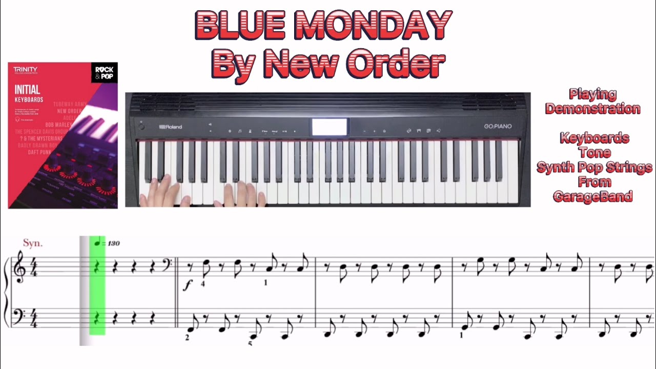 Trinity Rock & Pop Keyboards Initial - Blue Monday (Demo & Exam Backing) Play & Music Notes