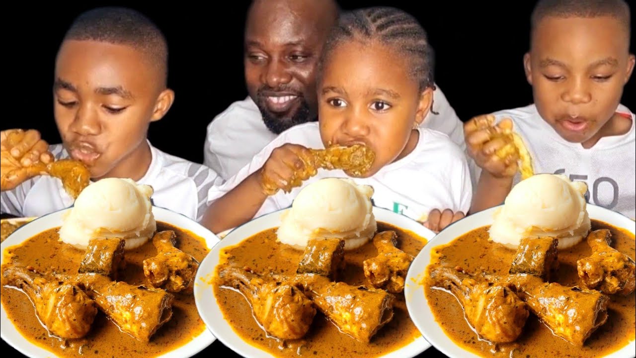 ASMR FUFU AND PALM NUT BANGA SOUP BATTLE| African Food Mukbang Challenge