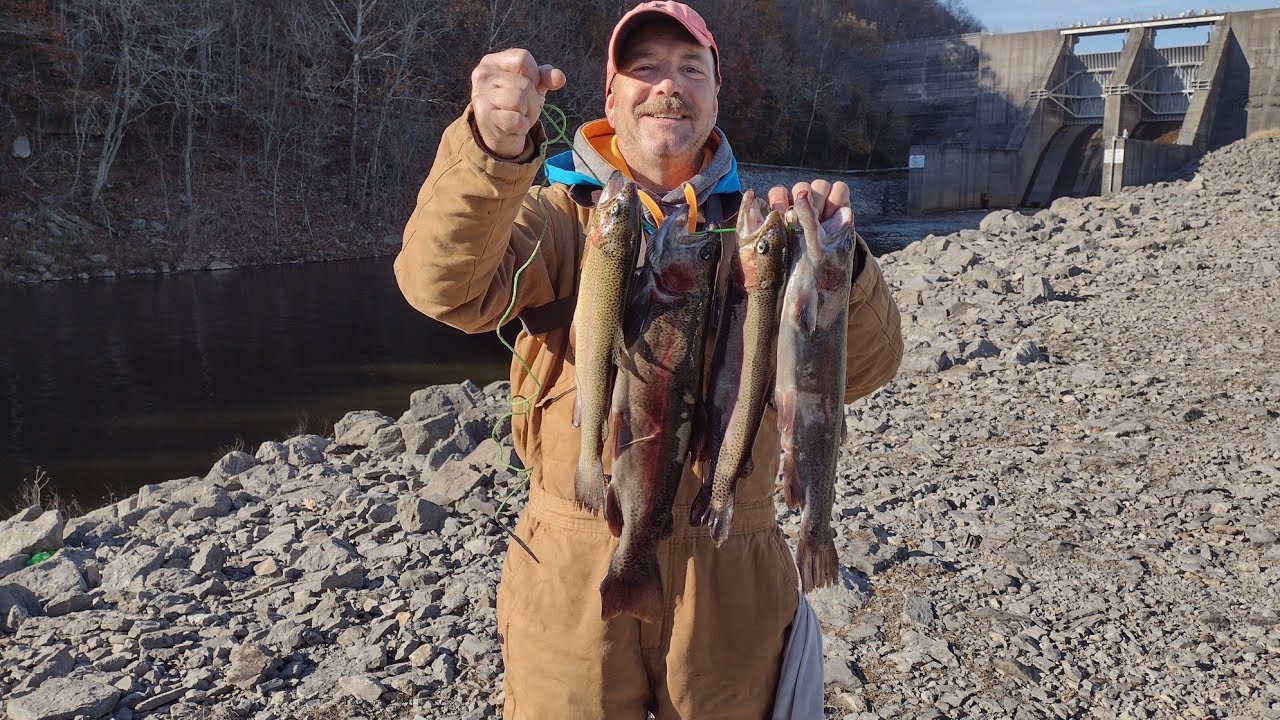 Fishing Below Normandy Dam, Duck River, MY PB STRINGER OF TROUT!