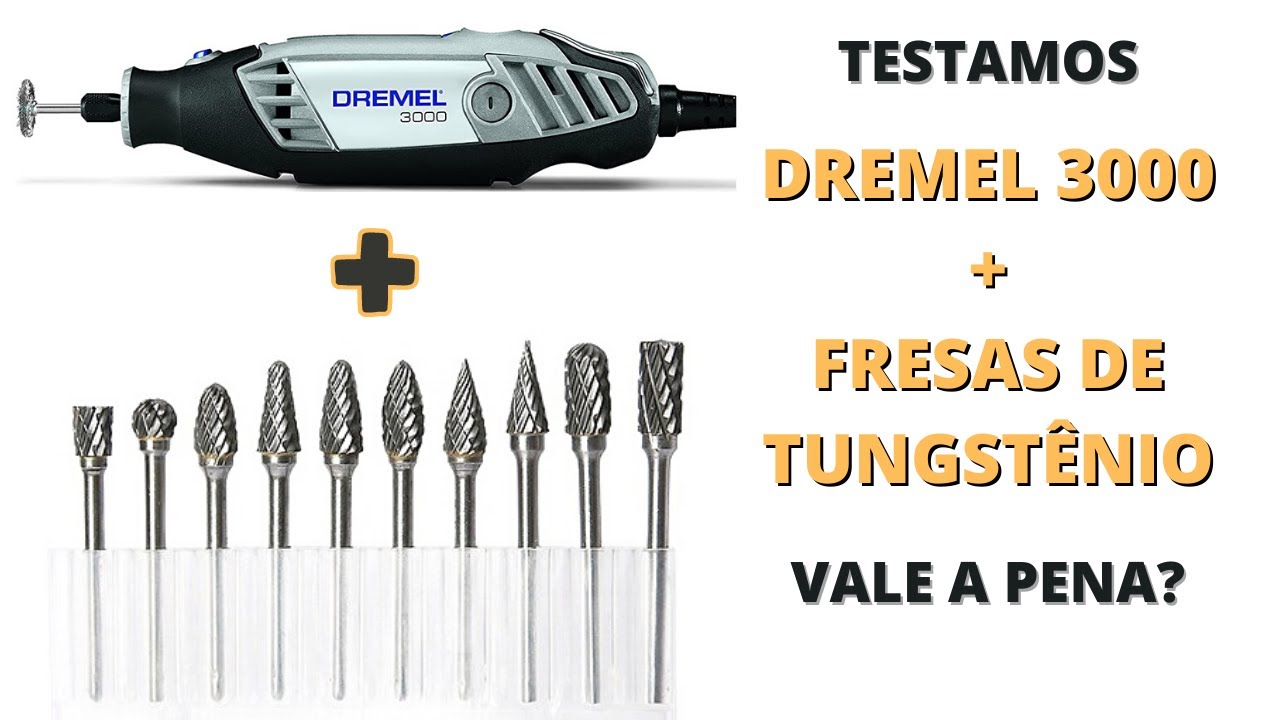 TESTE DA DREMEL 3000 COM FRESAS DE CARBONETO DE TUNGSTÊNIO [PARTE 1]