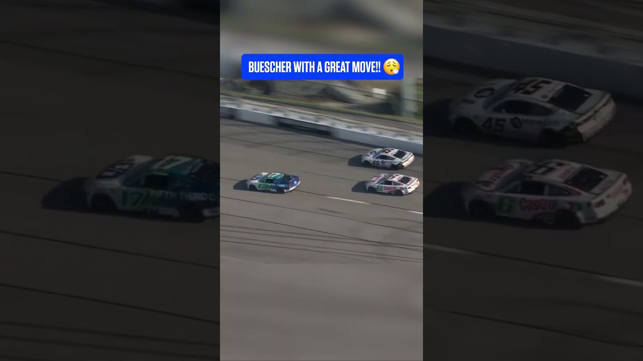 Chris Buescher with a WILD move! 😤💥 #Darlington #NASCARCupSeries