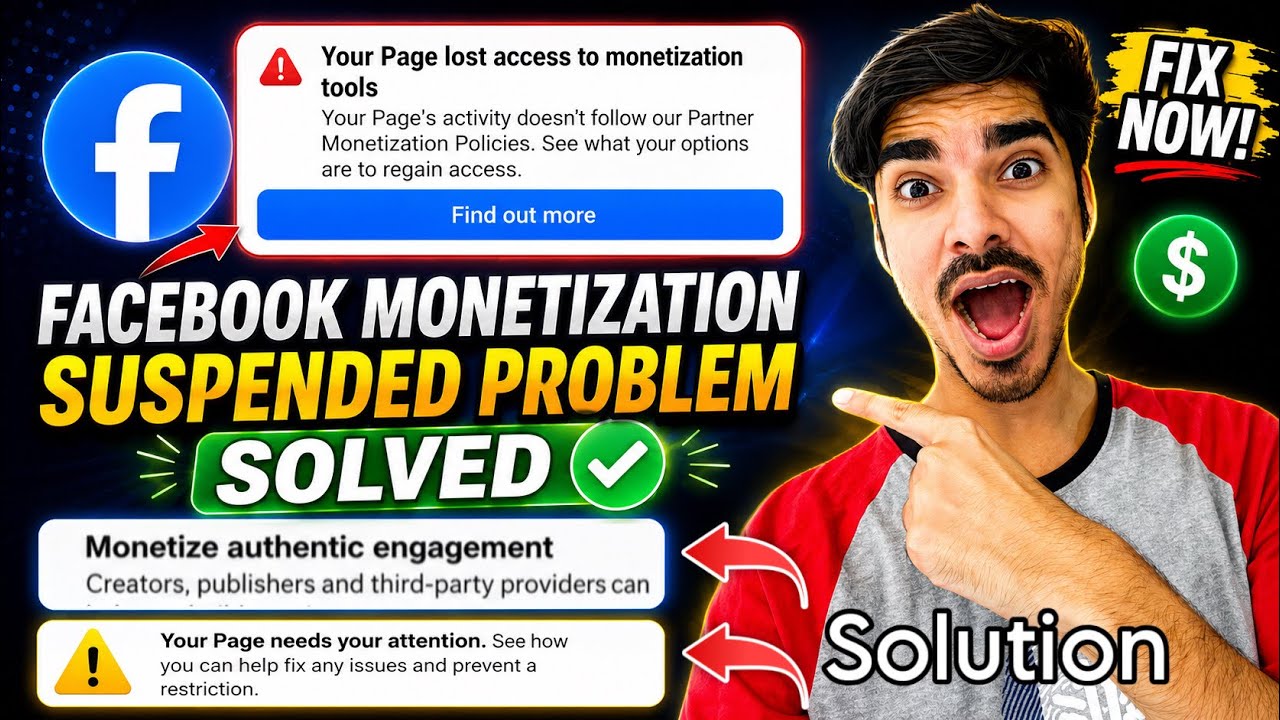 Facebook Monetization Suspended Problem Solved ✅ Inauthentic Engagement 😱 Authentic Engagement