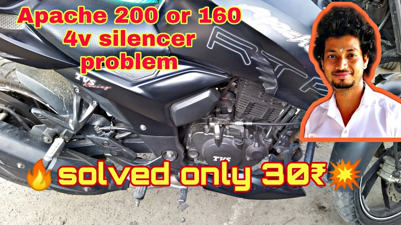 Apache 200 or 160 4V silencer sound problem solved only 30₹😉 exhaust sound, Apache RTR muffler sound
