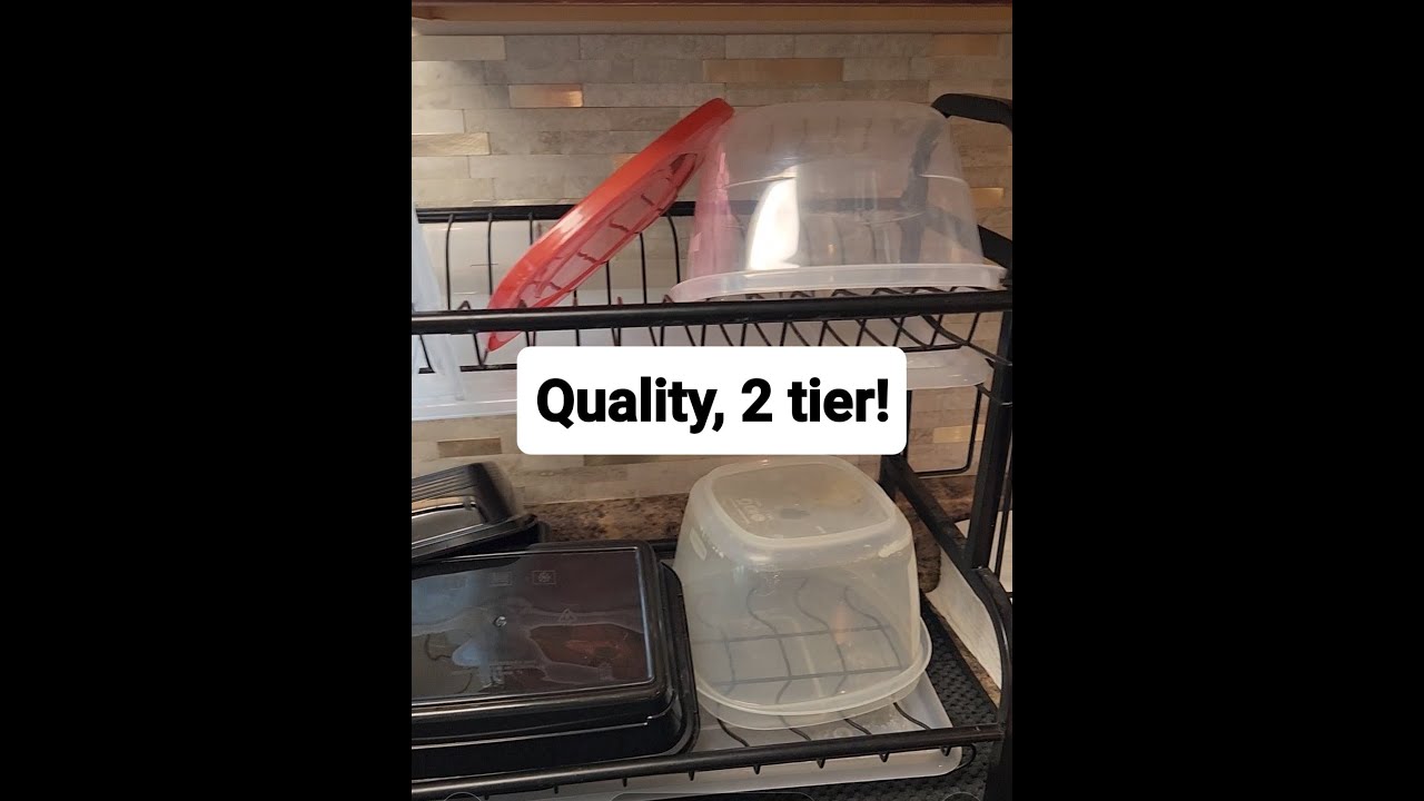 1easylife Dish Drying Rack W/ Utensil Holder - Compact Rust-proof Drainboard