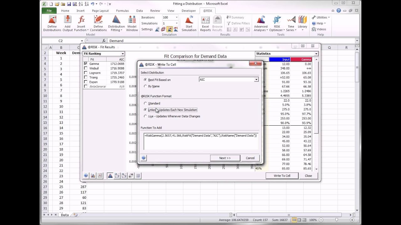 @RISK Guided Tour - Advanced Features - Distribution Fitting